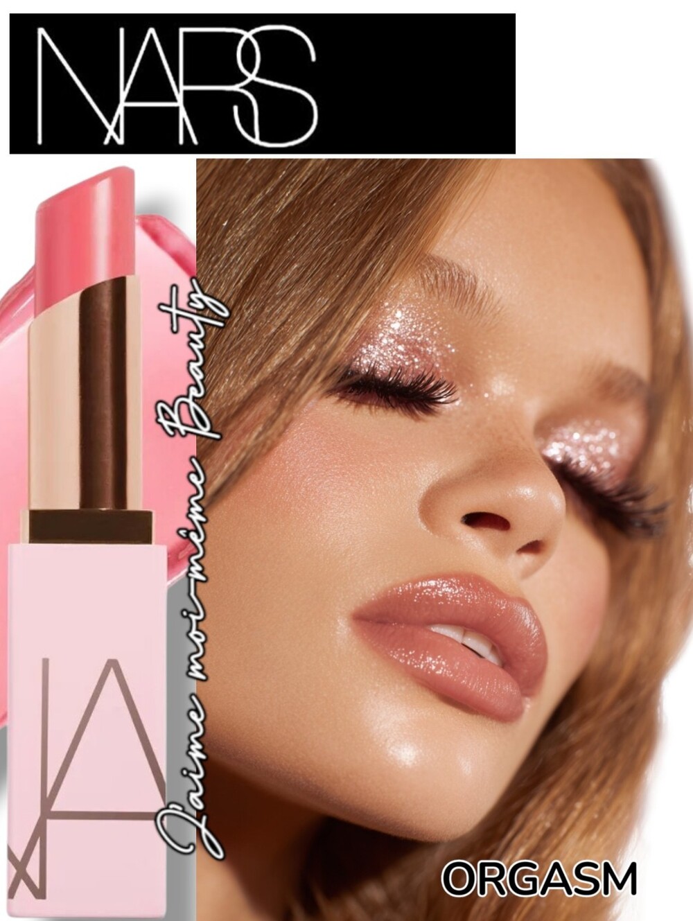 NARS Orgasm Afterglow Hydrating Sheer Tinted Lip Balm - Peachy Pink Gold Shimmer